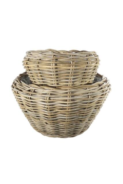 KDMD Natural Round Rattan Baskets Set of 2 - image 1