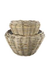 KDMD Natural Round Rattan Baskets Set of 2 - thumbnail 1