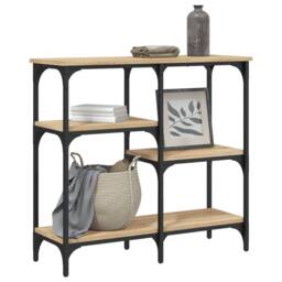 Berkfield Home Console Table Sonoma Oak 80x29x75 cm Engineered Wood in Brown - Size: 80 x 29 x 75 cm - thumbnail 3