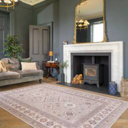 Kukoon Machine Washable Looped Pile Beige Vintage Living Room Area Rug - Size: 120 cm x 170 cm - thumbnail 2
