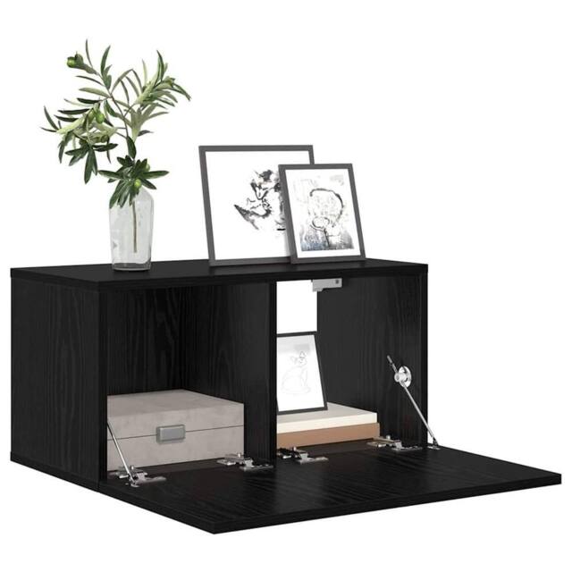 Berkfield Home TV Cabinet Set Black Oak Engineered wood Small TV Cabinet - image 1