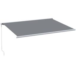 OUTSUNNY 4x3m Full Cassette Electric Retractable Awning for Patio Door Window in Grey - thumbnail 2