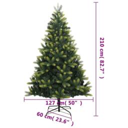 Berkfield Home Beautiful Artificial Hinged Christmas Tree with Stand 210 cm in Green - thumbnail 9