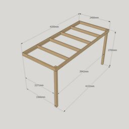 Rutland County Garden Furniture Ltd Wall Mounted Box Pergola - Wood - L240 x W420 x H270 cm - Rustic Brown in Light Green - thumbnail 3