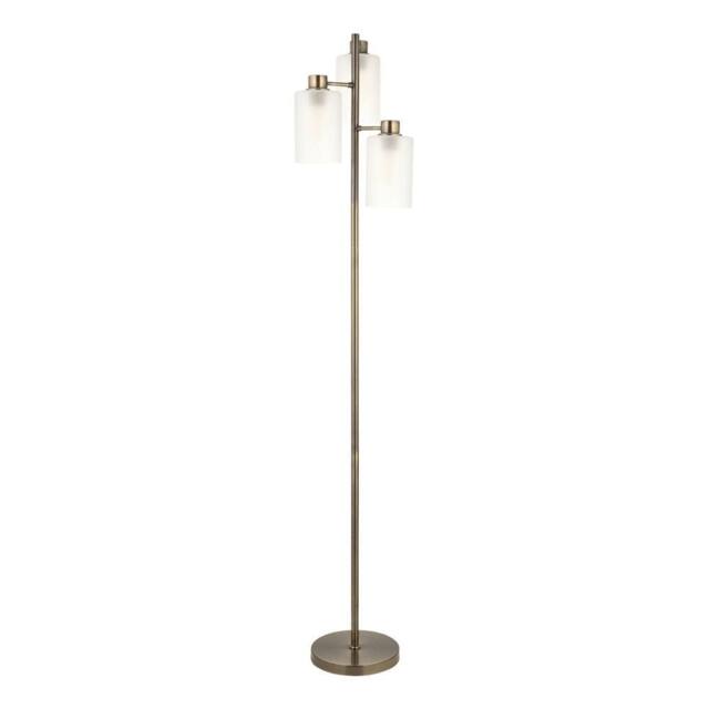 First Choice Lighting Panton - Antique Brass 150cm Floor Lamp with Frosted Glass Shades in Bronze - image 1