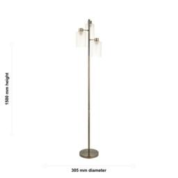First Choice Lighting Panton - Antique Brass 150cm Floor Lamp with Frosted Glass Shades in Bronze - thumbnail 4