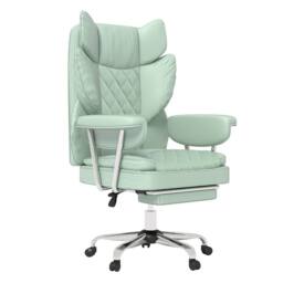 Levede Office Desk Chair Big & Tall for Heavy People with Footrest PU in Green - thumbnail 1