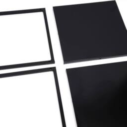 VOGREX Set of 2 Black Metal Tall Rectangular Planters With Stand - thumbnail 4