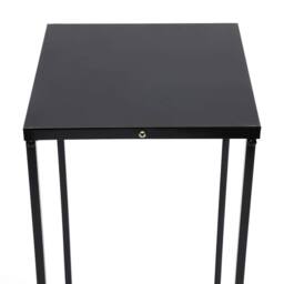 VOGREX Set of 2 Black Metal Tall Rectangular Planters With Stand - thumbnail 5