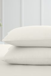 Bianca '200 Thread Count Cotton Percale' Standard Pillowcase Pair in Cream - thumbnail 2
