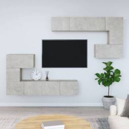 Berkfield Home Classic Wall-mounted TV Cabinet Concrete Grey Engineered Wood - thumbnail 2
