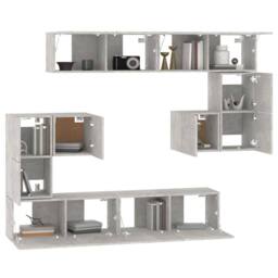 Berkfield Home Classic Wall-mounted TV Cabinet Concrete Grey Engineered Wood - thumbnail 4