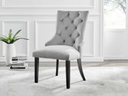 FurnitureboxUK Elina White Marble Effect Scratch Resistant Dining Table & 2 Belgravia Velvet Black Leg Chairs in Grey - thumbnail 4