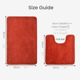 Allure Bath Fashions Deep Pile Microfibre Non Slip Bath Mat Set in Terracotta - thumbnail 7