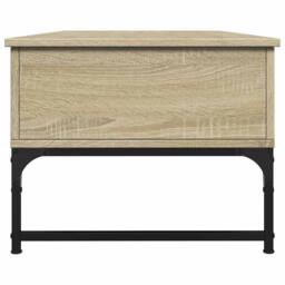 Berkfield Home Coffee Table Sonoma Oak 100x50x40 cm Engineered Wood & Metal in Light Brown - Size: 100 x 50 x 40 cm - thumbnail 6