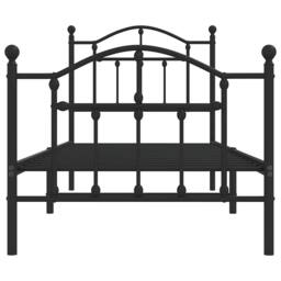 Berkfield Home Metal Bed Frame with Headboard & Footboard Black 90x190 cm Single - thumbnail 5