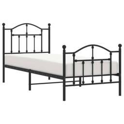 Berkfield Home Metal Bed Frame with Headboard & Footboard Black 90x190 cm Single - thumbnail 4