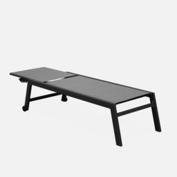 sweeek Pair Of Textilene & Aluminium Sun Loungers in Grey - thumbnail 2