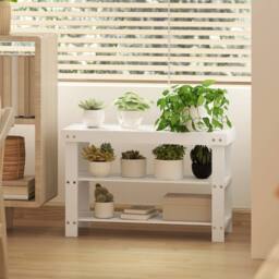 Wyld Haus Riyo White Bamboo 2 Tier Shoe Storage Bench - thumbnail 8