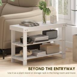 Wyld Haus Riyo White Bamboo 2 Tier Shoe Storage Bench - thumbnail 6