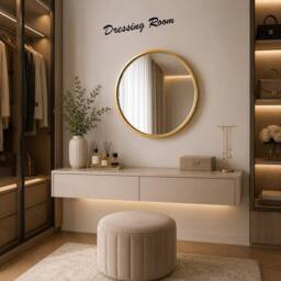SPOT ON DEALZ Round Gold Framed Wall Mirror Modern Decorative Circle Mirror 40cm - thumbnail 7
