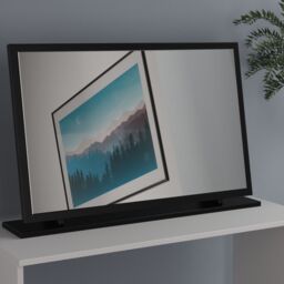 Ready Assembled 2 U Memphis Large Mirror (Ready Assembled) in True Black - thumbnail 1