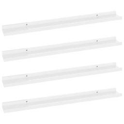 Berkfield Home Wall Shelves 4 pcs High Gloss White 80x9x3 cm - Size: 80 x 9 x 3 cm - thumbnail 2