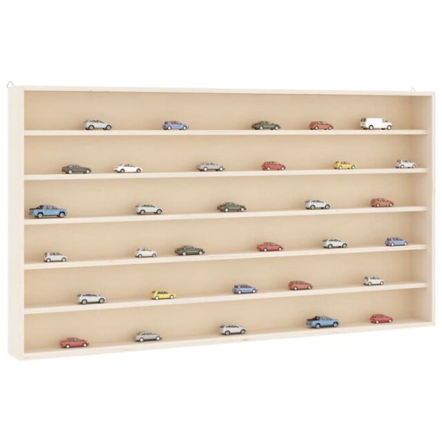 Berkfield Home Wall Display Cabinet with 6 Shelves 100x8.5x55 cm in Brown - image 1