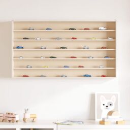 Berkfield Home Wall Display Cabinet with 6 Shelves 100x8.5x55 cm in Brown - thumbnail 3