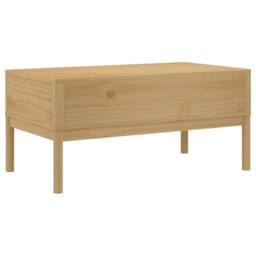 Berkfield Home Coffee Table FLORO Wax Brown 99x55.5x45 cm Solid Pine Wood in Natural - thumbnail 7