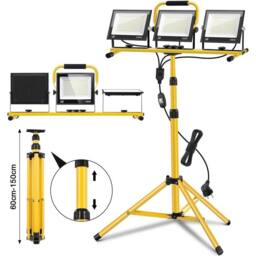SPETLEK 300W LED Work Light 3 Heads Tripod Site Light in Yellow - thumbnail 2