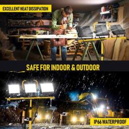 SPETLEK 300W LED Work Light 3 Heads Tripod Site Light in Yellow - thumbnail 3