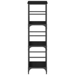 Berkfield Home Bookshelf Black Oak 50x33x117, 5 cm Engineered Wood & Steel - thumbnail 6