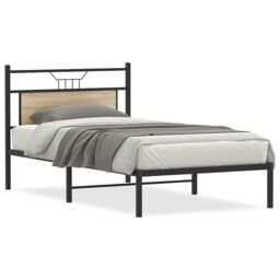Berkfield Home Bed Frame without Mattress Sonoma Oak 100x190 cm Engineered Wood in Brown - thumbnail 2