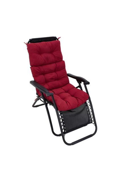 130x55cm Outdoor High Back Chair Cushion 3-Fold Design for Adirondack or Folding Chairs in Red - Size: 130x55 cm
