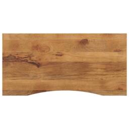 Berkfield Home Desk Top with Curve 120x60x2.5 cm Solid Wood Rough Mango in Brown - thumbnail 2
