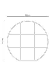 MirrorOutlet Black Framed Flat Bottom Circular Garden Wall Mirror (189CM X 180CM) - Size: 1 Pack - thumbnail 3