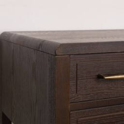 Melody Maison Dark Wood 4 Drawer Dressing Table & Stool Set - Kingsley Range in Brown - thumbnail 2