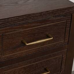 Melody Maison Dark Wood 4 Drawer Dressing Table & Stool Set - Kingsley Range in Brown - thumbnail 4