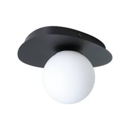 Eglo Castrovido Matte Glass & Steel Modern Bathroom Wall Light, Black - thumbnail 2