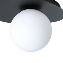 Eglo Castrovido Matte Glass & Steel Modern Bathroom Wall Light, Black - thumbnail 3