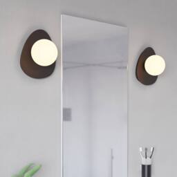 Eglo Castrovido Matte Glass & Steel Modern Bathroom Wall Light, Black - thumbnail 1