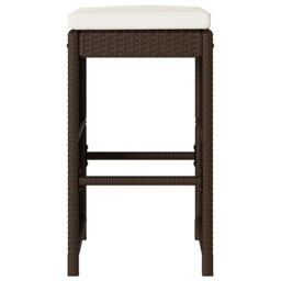 Berkfield Home Garden Bar Stools with Cushions 6 pcs Brown Poly Rattan - thumbnail 4