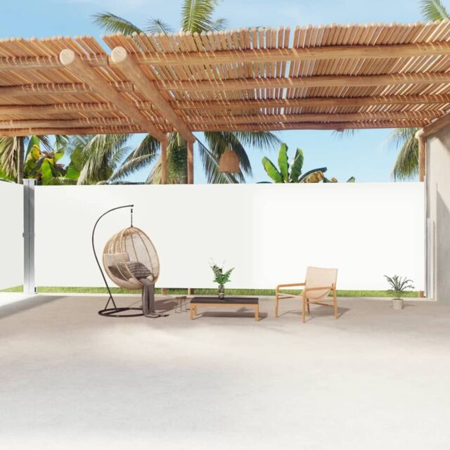 Berkfield Home Retractable Side Awning Cream 220x1200 cm in Beige - image 1