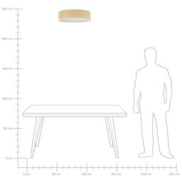 Wyld and Coco 60cm Natural Paper Wicker Flush-Mount Ceiling Lamp - thumbnail 6