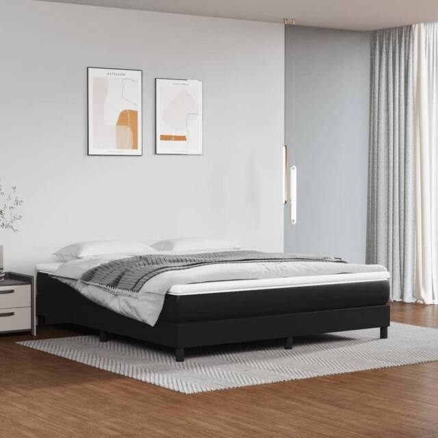 Berkfield Home Bed Frame without Mattress Black Super King Faux Leather (UK/IE/FI/NO only) - image 1