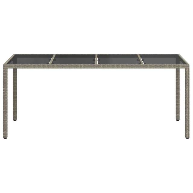 Berkfield Home Modern Garden Dining Table Grey 190x90x75 cm Poly Rattan - Size: 190 x 90 x 75 cm - image 1