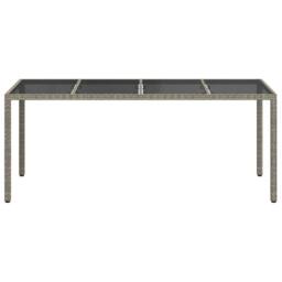 Berkfield Home Modern Garden Dining Table Grey 190x90x75 cm Poly Rattan - Size: 190 x 90 x 75 cm - thumbnail 1
