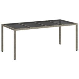 Berkfield Home Modern Garden Dining Table Grey 190x90x75 cm Poly Rattan - Size: 190 x 90 x 75 cm - thumbnail 3