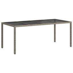 Berkfield Home Modern Garden Dining Table Grey 190x90x75 cm Poly Rattan - Size: 190 x 90 x 75 cm - thumbnail 5